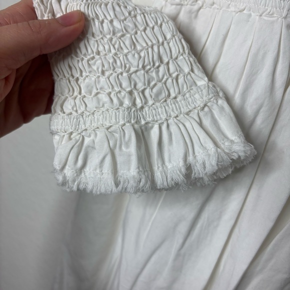 Sea New York Casey Hand Smocked White Long Sleeve Midi Dress Size 12 Large - Picture 6 of 9